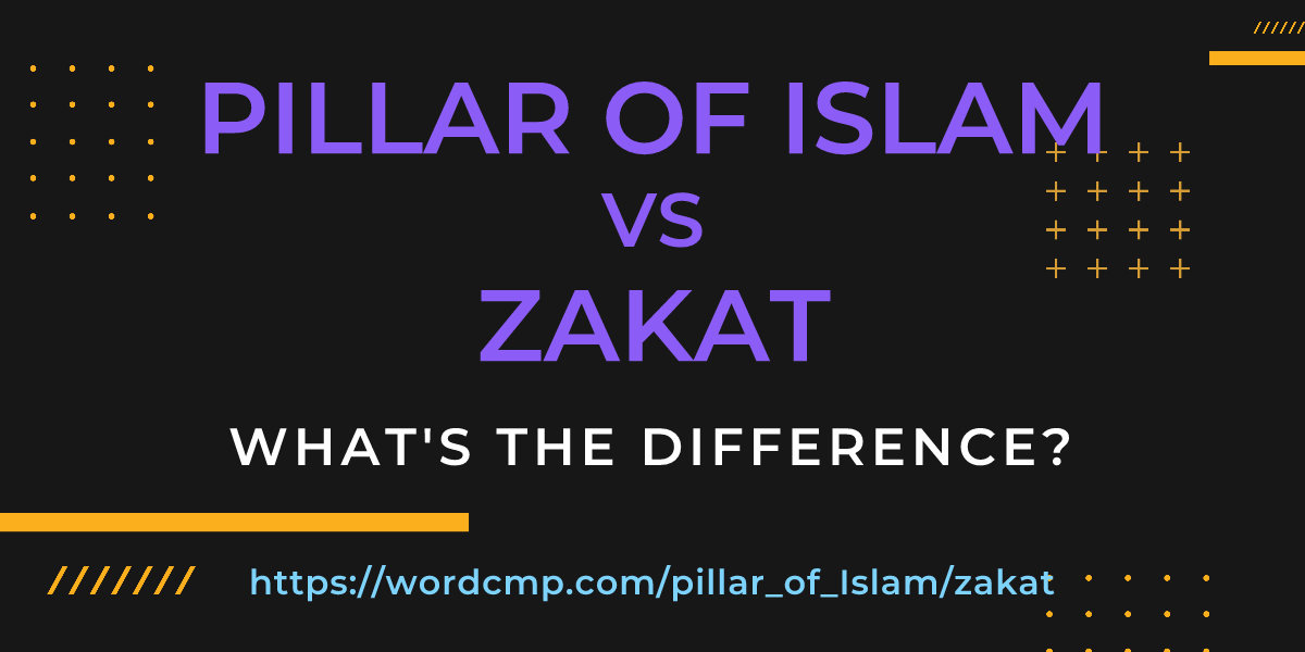 Difference between pillar of Islam and zakat