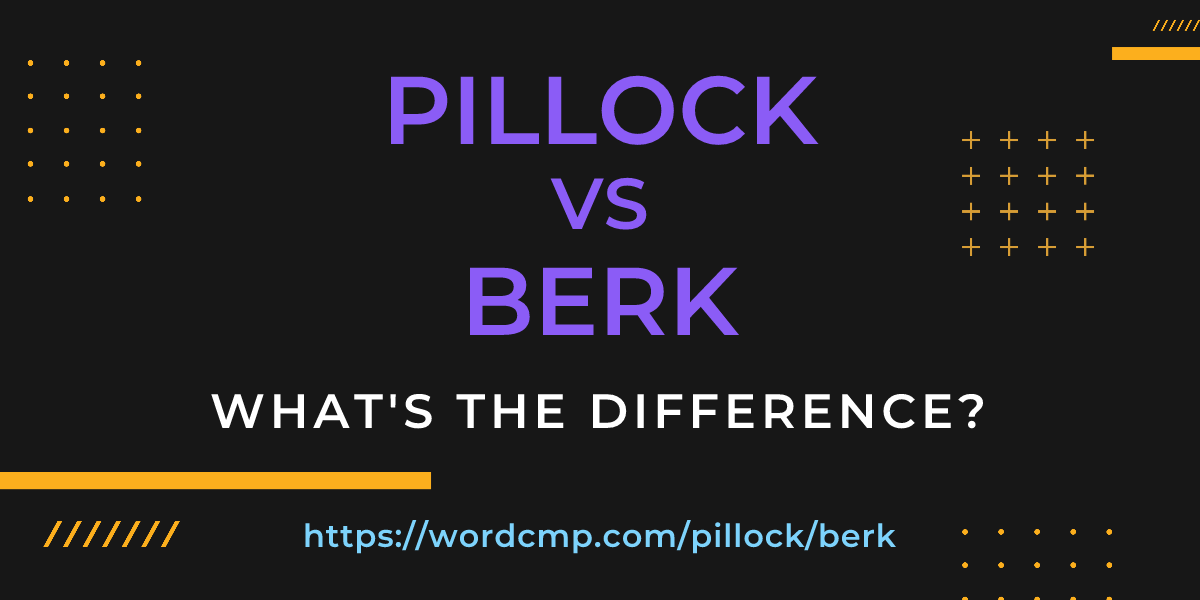 Difference between pillock and berk