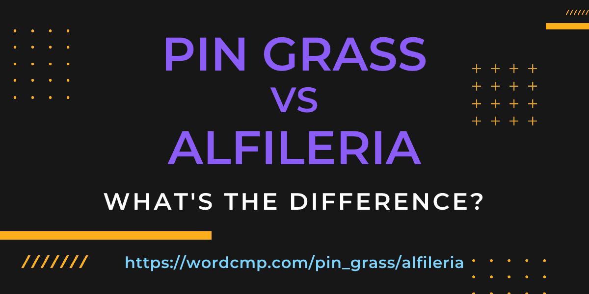 Difference between pin grass and alfileria