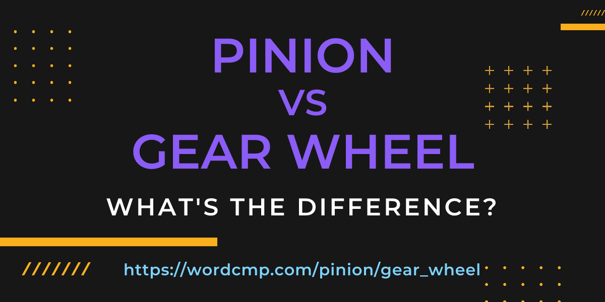 Difference between pinion and gear wheel