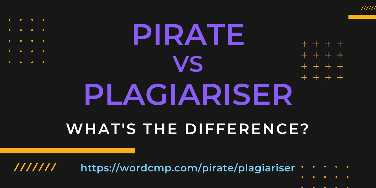 Difference between pirate and plagiariser