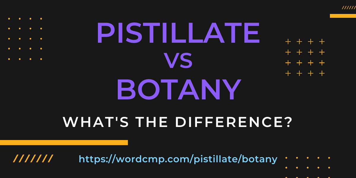 Difference between pistillate and botany
