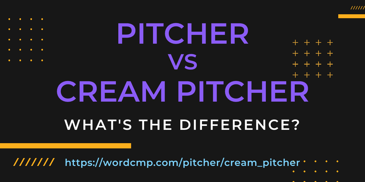 Difference between pitcher and cream pitcher