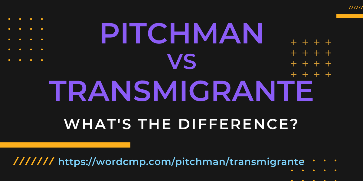 Difference between pitchman and transmigrante
