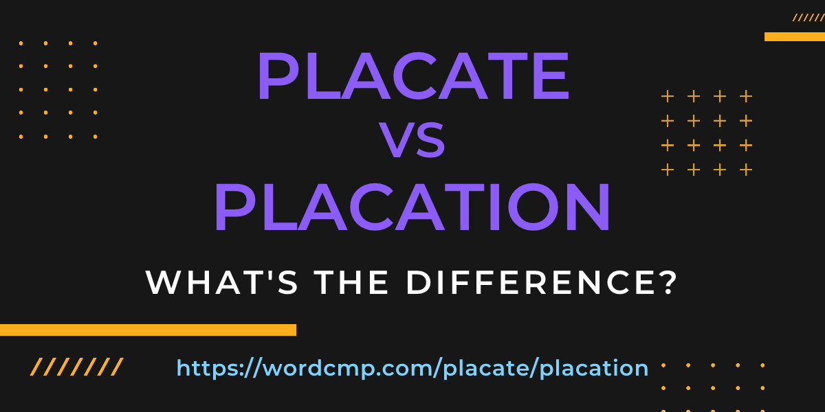 Difference between placate and placation