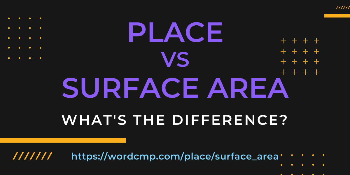 Difference between place and surface area