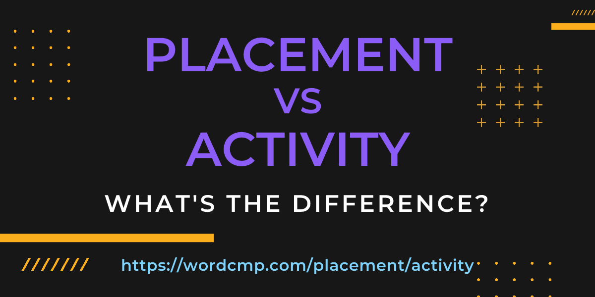 Difference between placement and activity