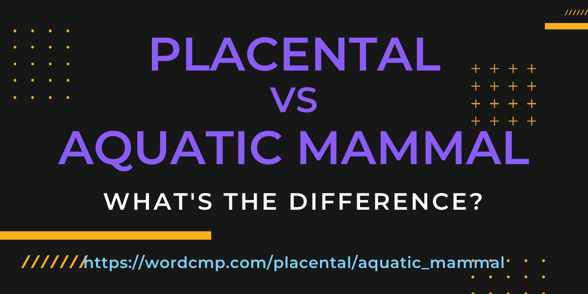 Difference between placental and aquatic mammal