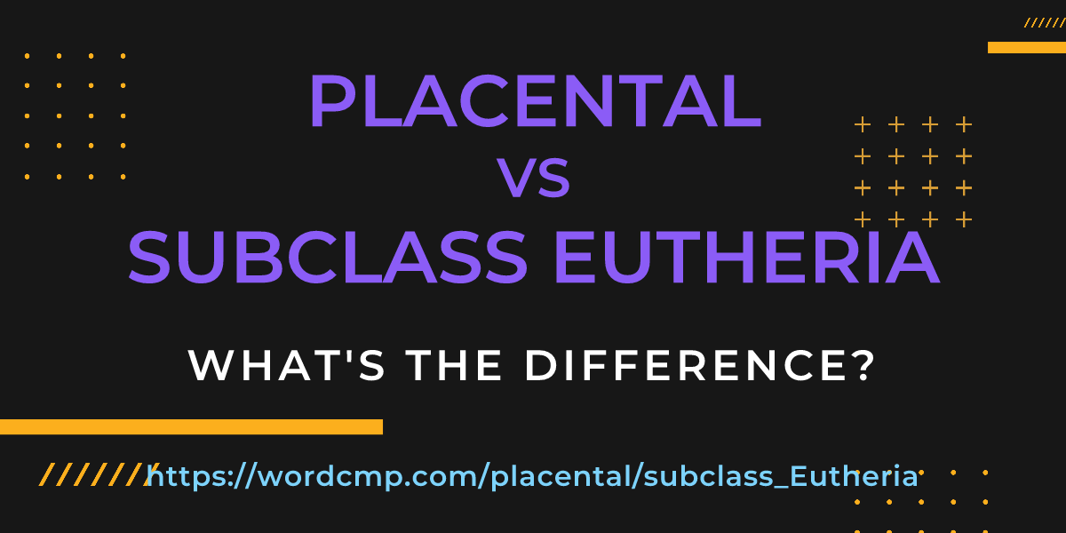 Difference between placental and subclass Eutheria