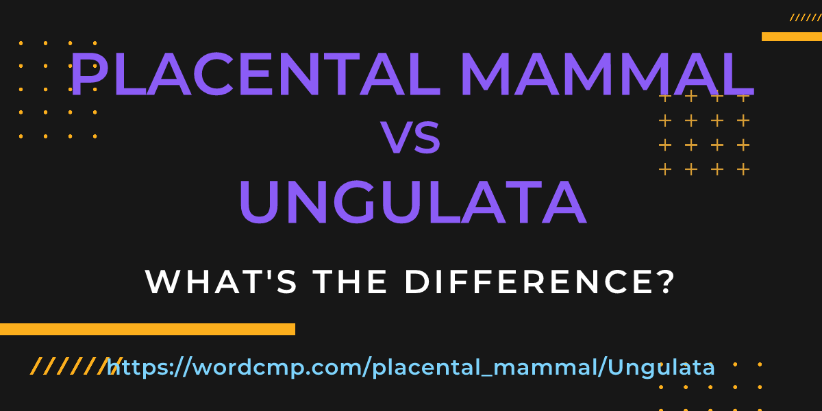 Difference between placental mammal and Ungulata