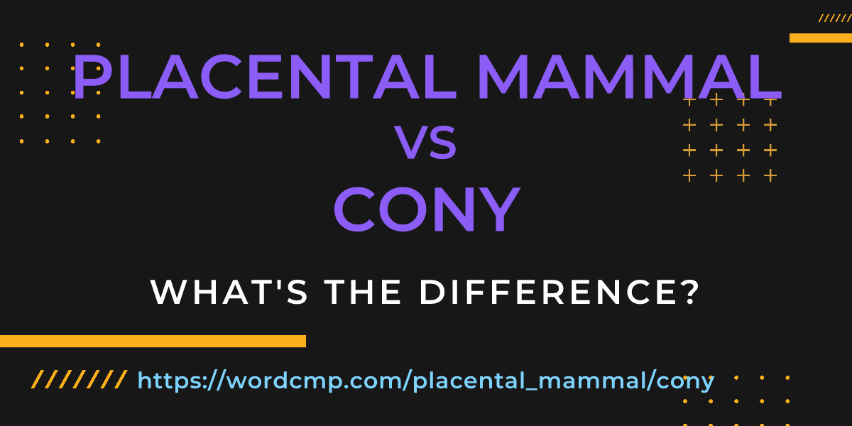 Difference between placental mammal and cony