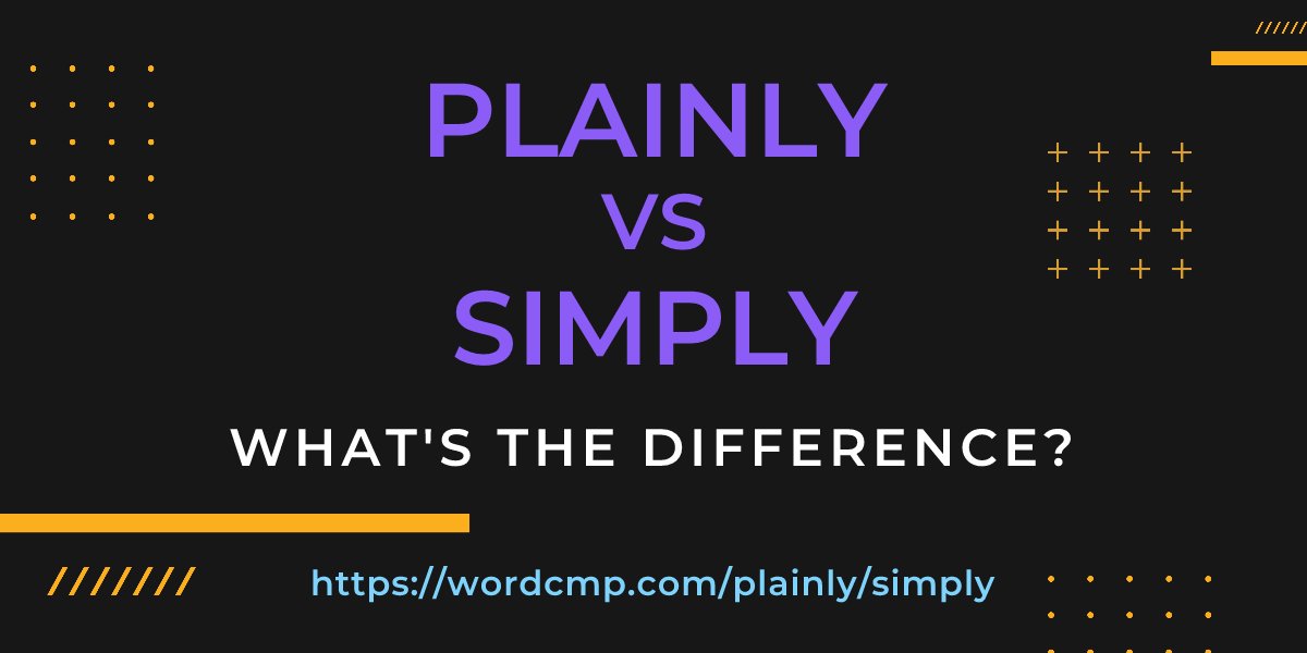 Difference between plainly and simply