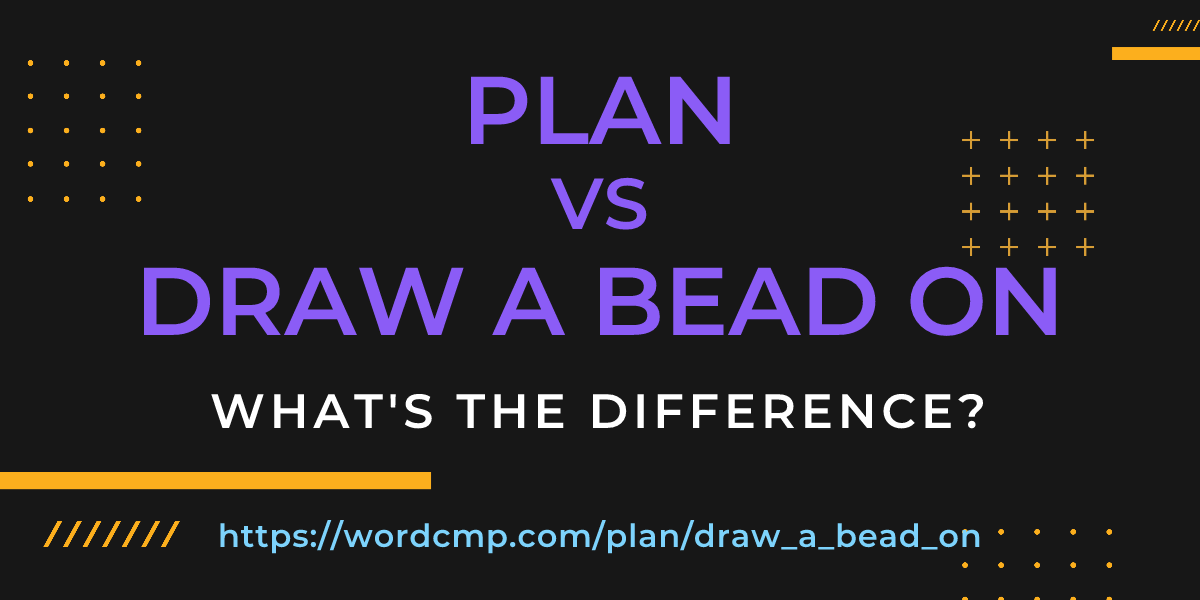 Difference between plan and draw a bead on