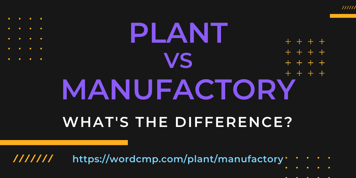 Difference between plant and manufactory