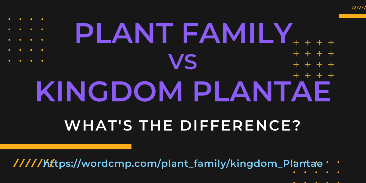 Difference between plant family and kingdom Plantae