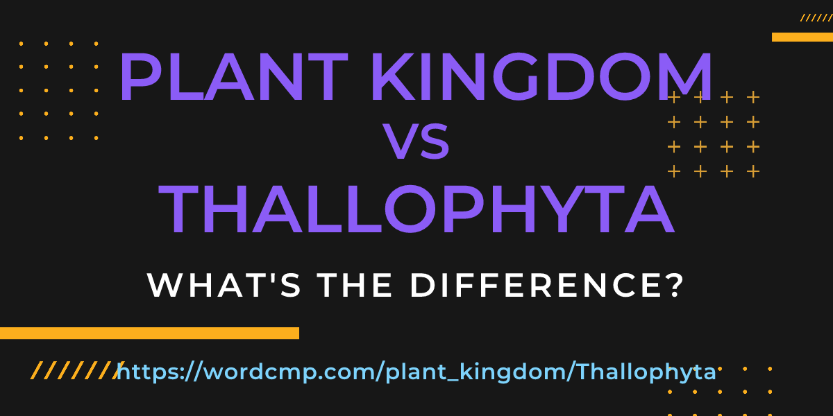 Difference between plant kingdom and Thallophyta