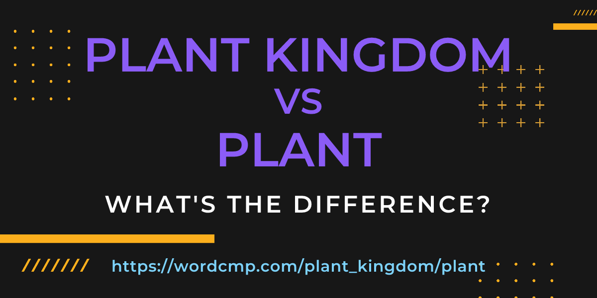 Difference between plant kingdom and plant