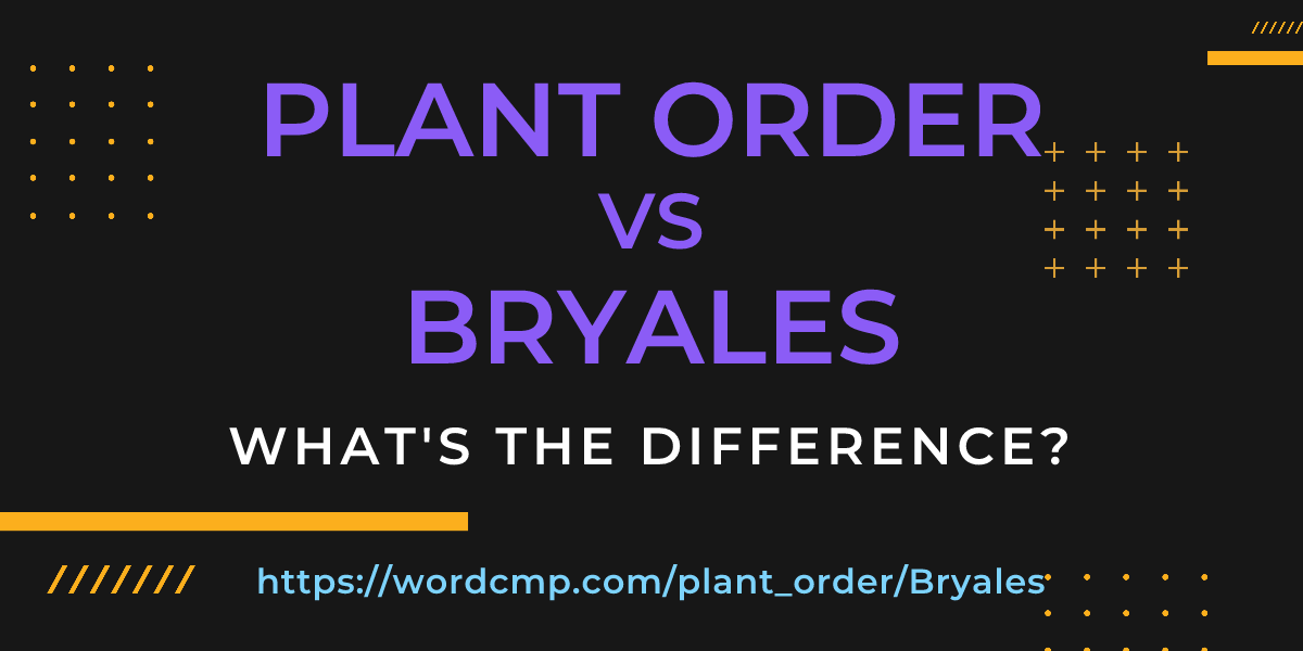 Difference between plant order and Bryales