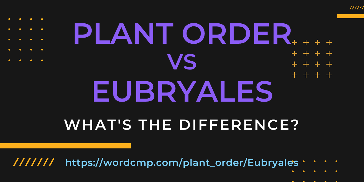 Difference between plant order and Eubryales