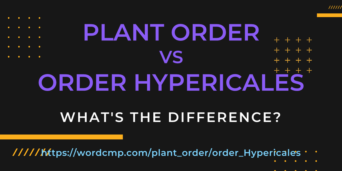Difference between plant order and order Hypericales