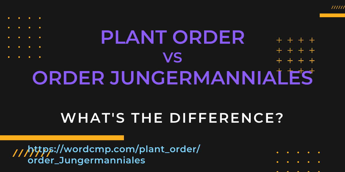 Difference between plant order and order Jungermanniales