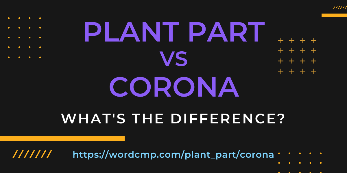 Difference between plant part and corona
