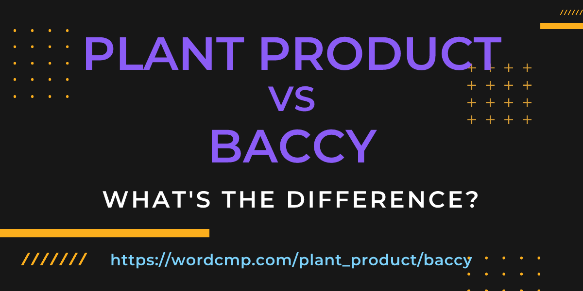Difference between plant product and baccy