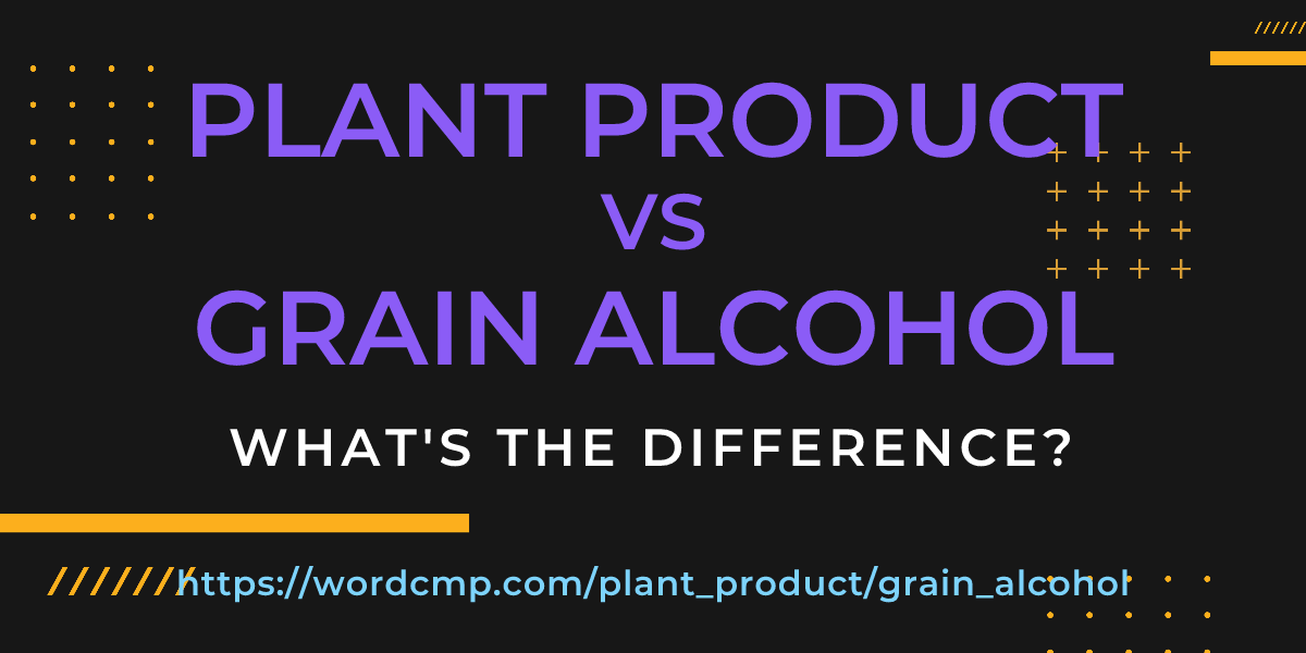 Difference between plant product and grain alcohol