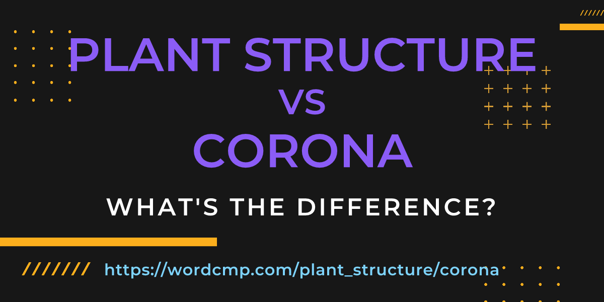 Difference between plant structure and corona