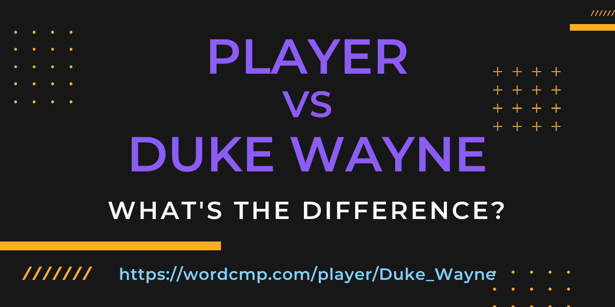 Difference between player and Duke Wayne