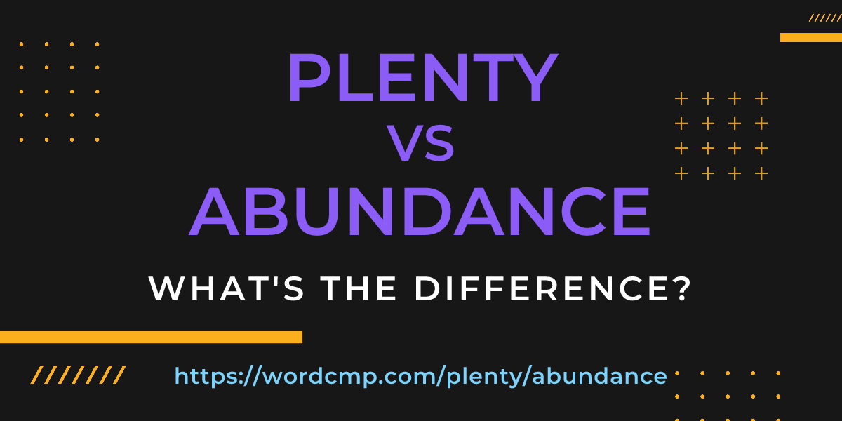 Difference between plenty and abundance