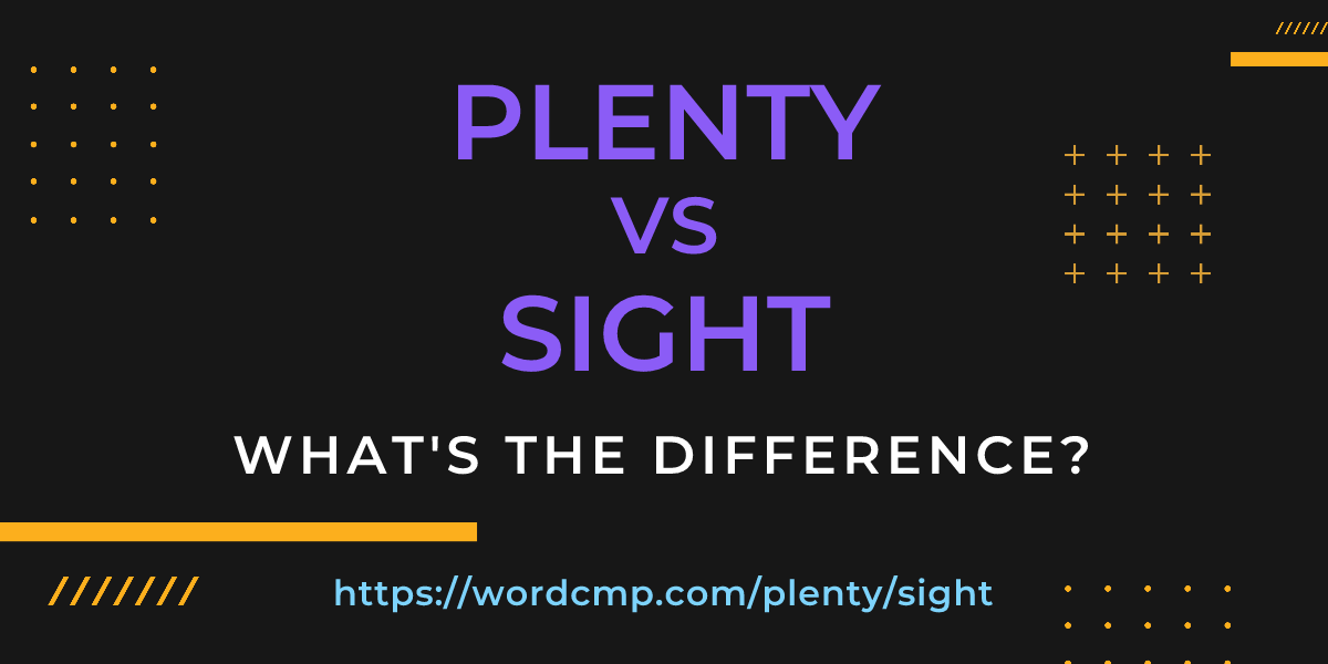 Difference between plenty and sight