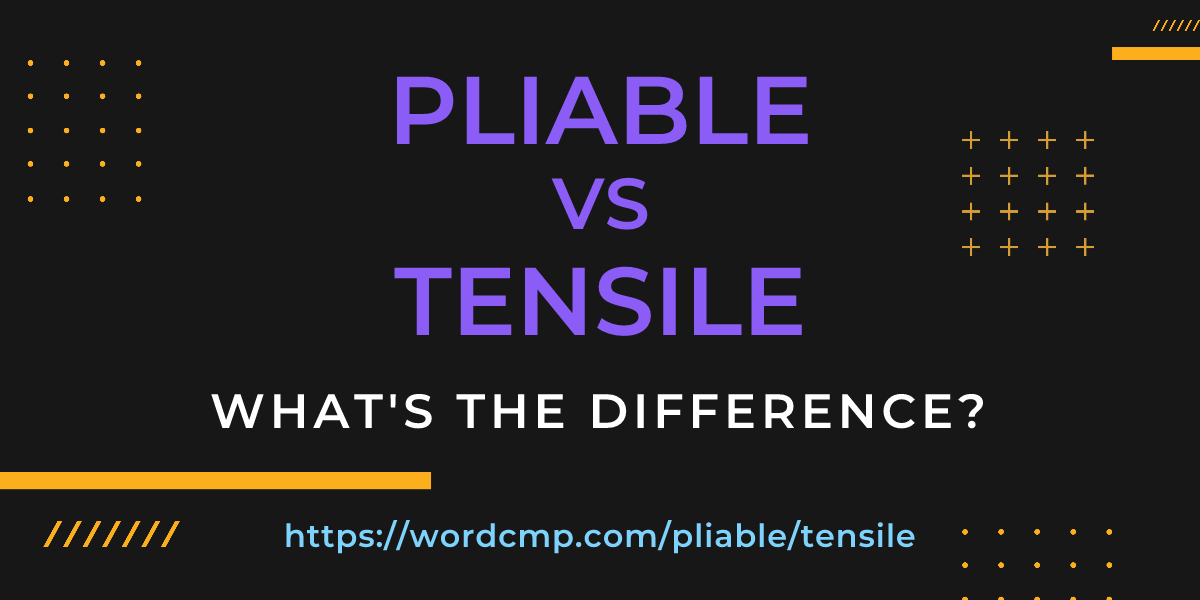 Difference between pliable and tensile
