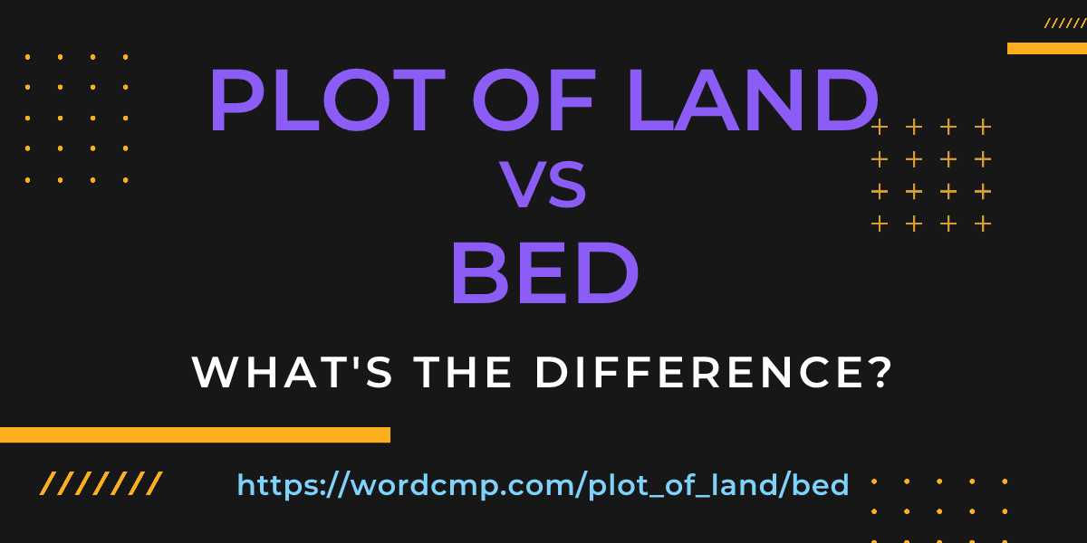 Difference between plot of land and bed