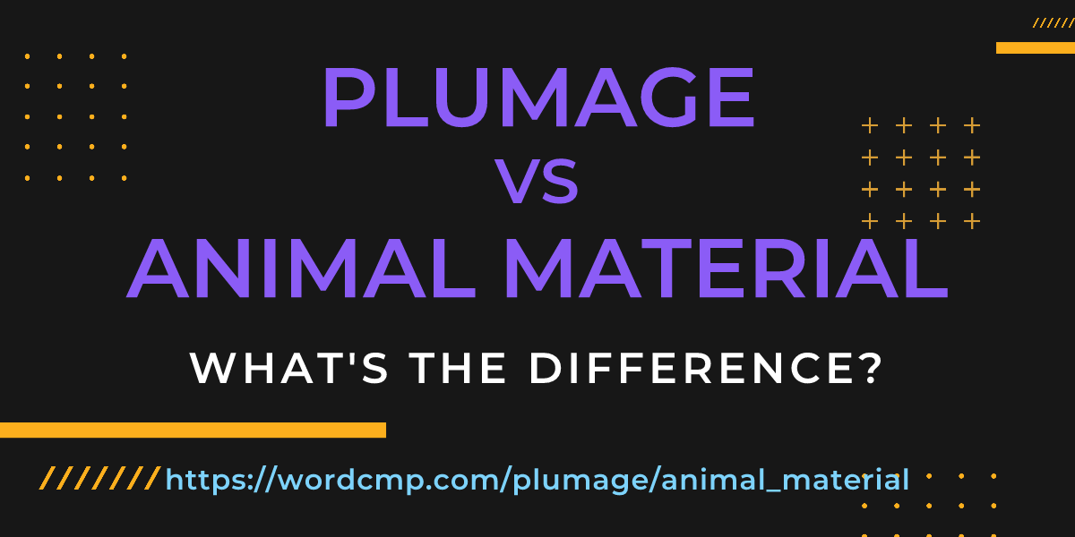 Difference between plumage and animal material