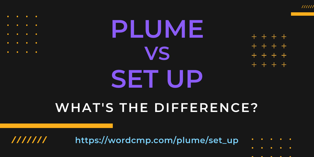 Difference between plume and set up