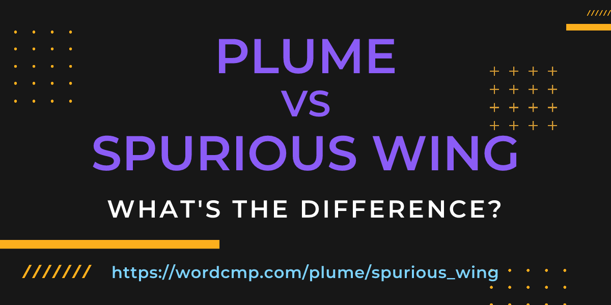 Difference between plume and spurious wing