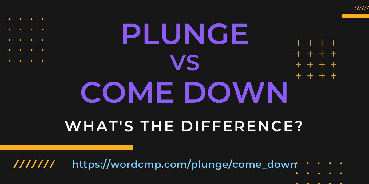 Difference between plunge and come down
