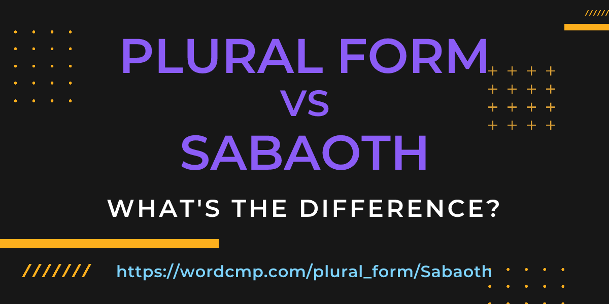 Difference between plural form and Sabaoth