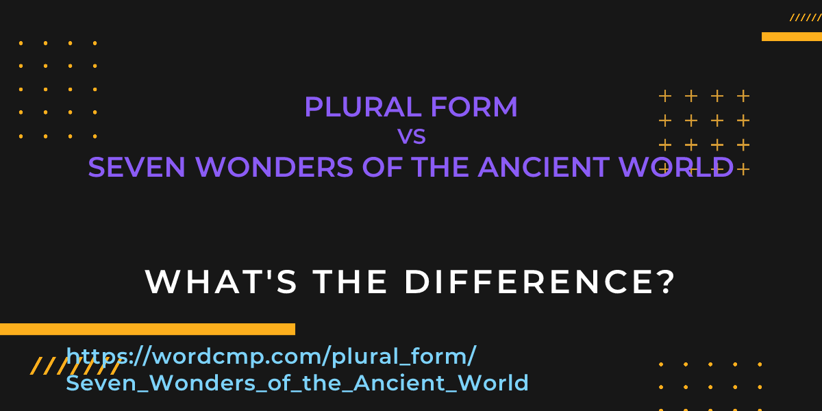 Difference between plural form and Seven Wonders of the Ancient World