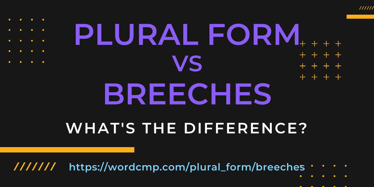 Difference between plural form and breeches