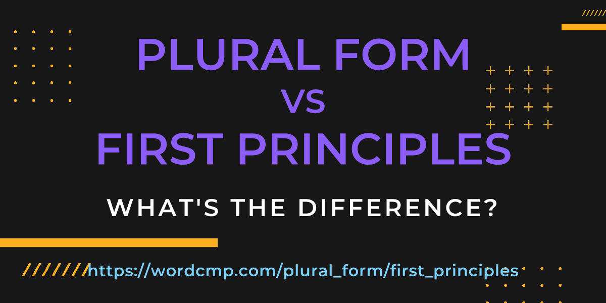 Difference between plural form and first principles