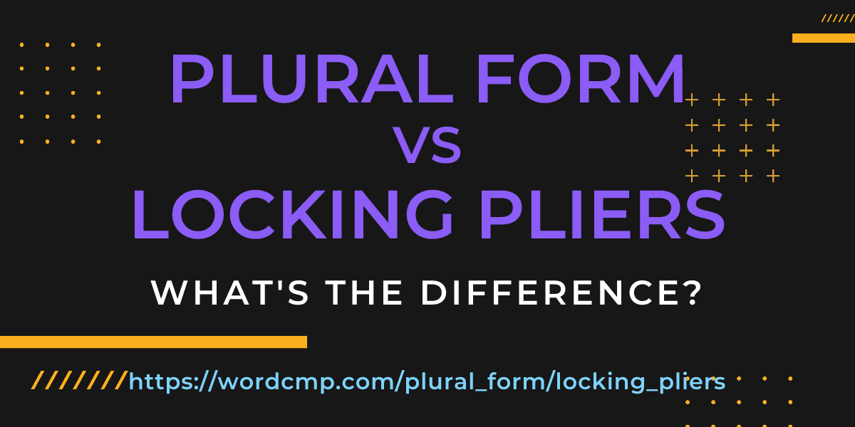 Difference between plural form and locking pliers