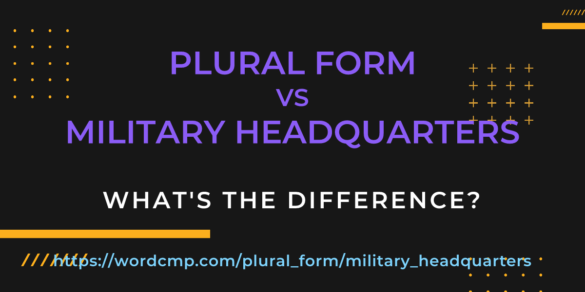 Difference between plural form and military headquarters