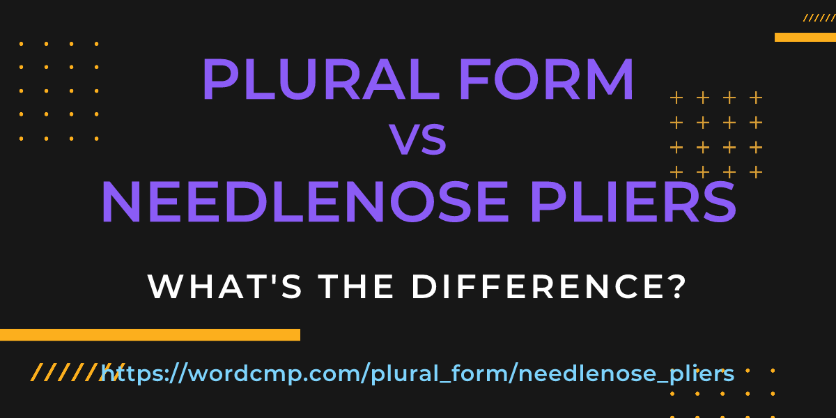 Difference between plural form and needlenose pliers