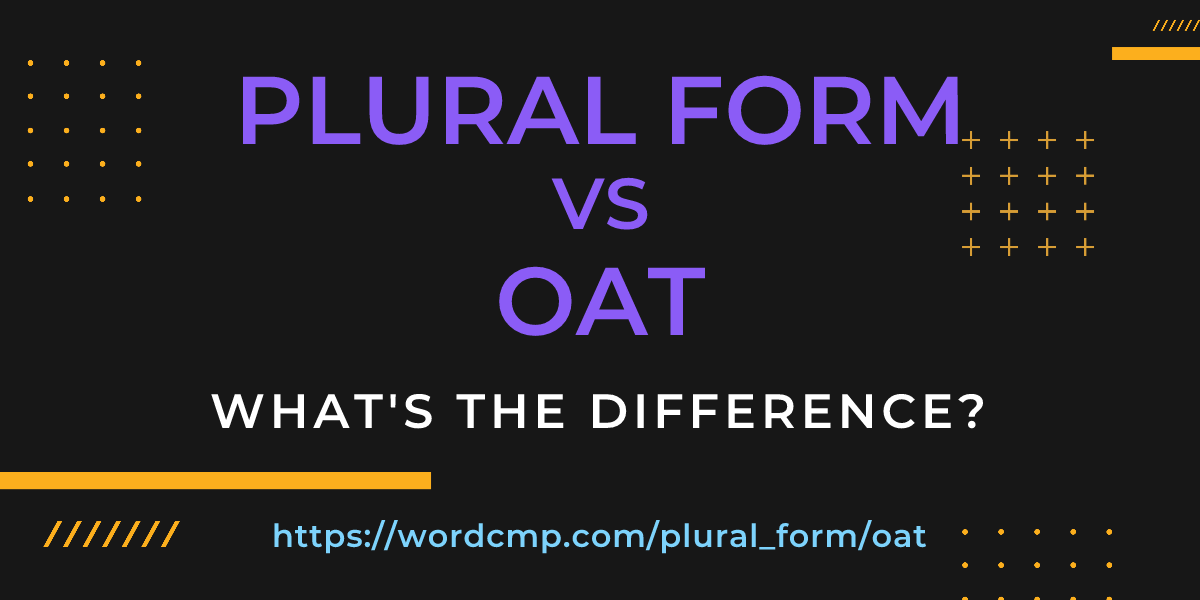 Difference between plural form and oat