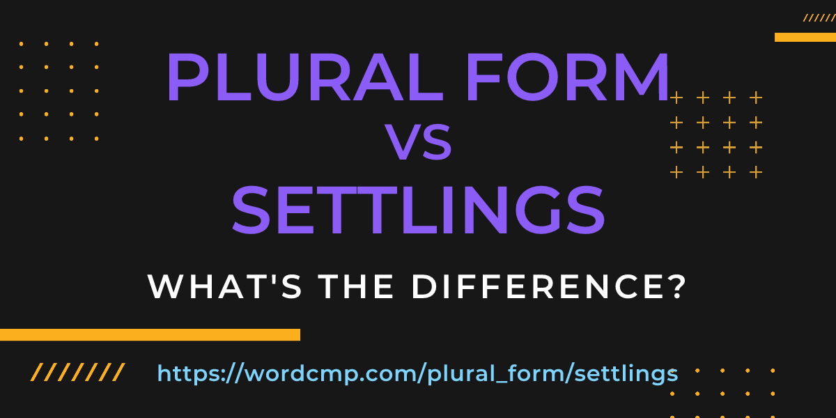 Difference between plural form and settlings