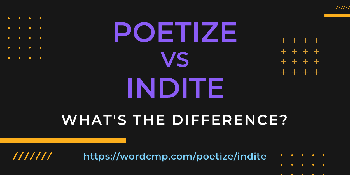 Difference between poetize and indite