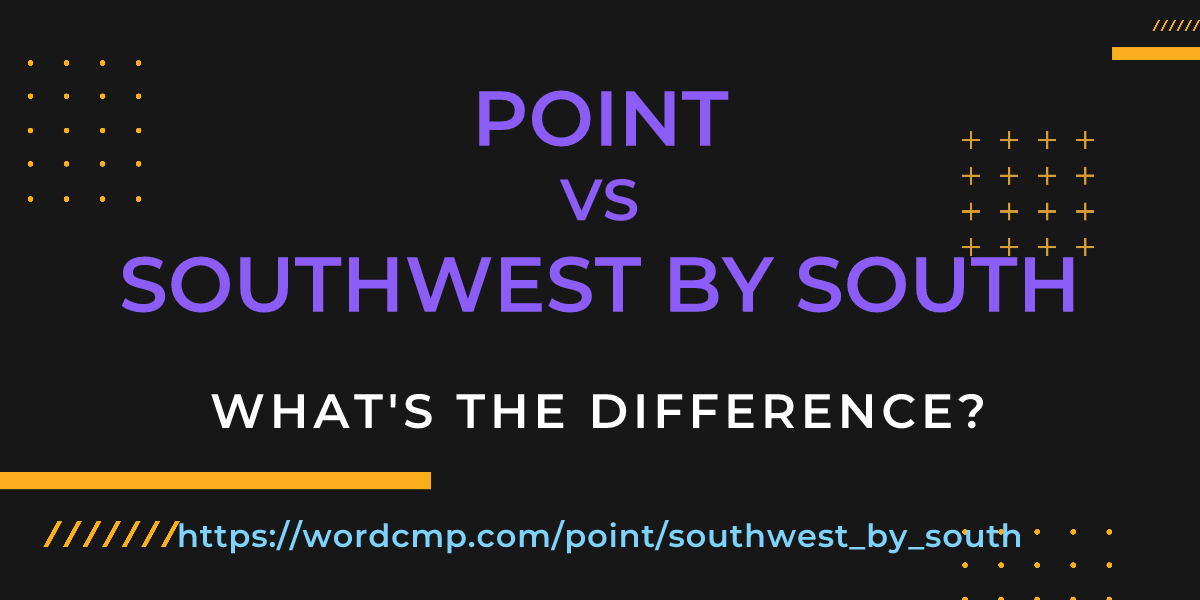 Difference between point and southwest by south