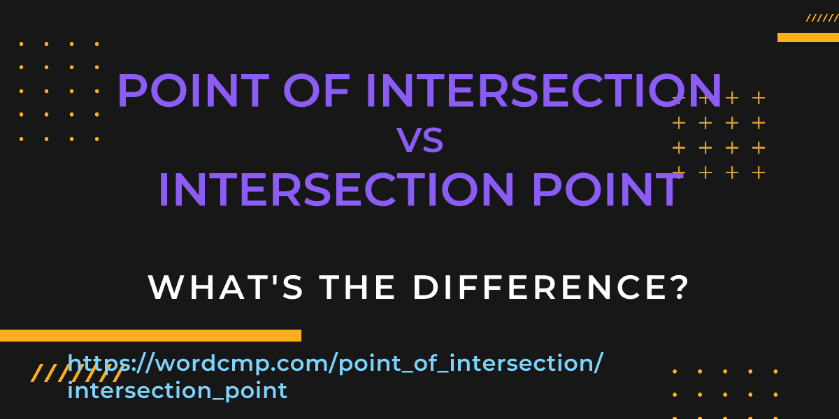Difference between point of intersection and intersection point